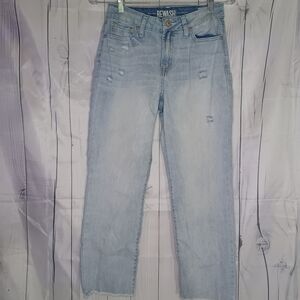 Rewash Vintage Reunion High Rise distressed cropped skinny jeans with frayed hem